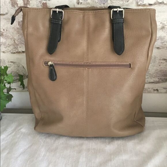 Roots Large Beige Brown Tote faux leather Shoulder Bag - Picture 6 of 14
